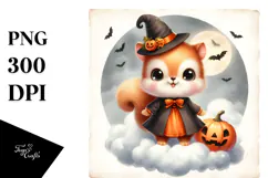 Cute Halloween Baby Squirrel PNG Product Image 1