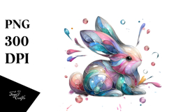 Colorful Pastel Bunny, PNG Product Image 1