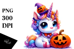 Simple Vibrant Baby Unicorn in Halloween Style Product Image 1