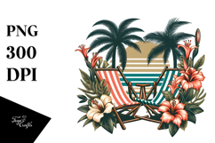 Vintage Flower Beach Chairs Design Product Image 1