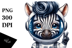 Cute Zebra Astronaut PNG Product Image 1