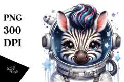 Cute Baby Zebra with Astronaut Helmet PNG Product Image 1