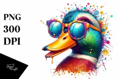Colorful Duck Sunglasses Painting Product Image 1