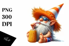 Gnome Beach Wear Orange Hat | Sublimation | Clipart Product Image 1