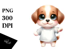Cute Baby Puppy with Big Eyes Clipart Product Image 1