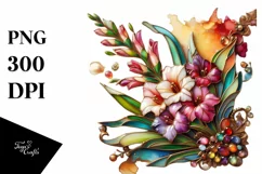 Watercolor Luxury Flower Splash Clipart Product Image 3