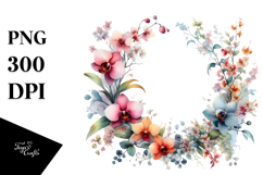 Colorful Floral Frame PNG Product Image 1