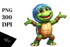 Goofy Cartoon Turtle PNG Product Image 1