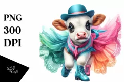 Pastel Baby Cow Quickstep Dancer's Outfit PNG Product Image 1