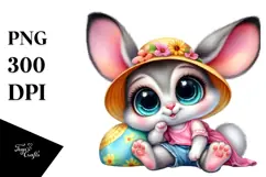 Baby Bunny with Summer Clothes, Vibrant PNG Product Image 1