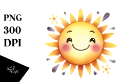 Simple Smiling Sun PNG Product Image 1