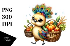 Quirky Baby Peacock Image Clipart Product Image 1