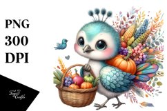 Quirky Baby Peacock Image Clipart Product Image 1