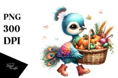 Quirky Baby Peacock Image Clipart Product Image 3