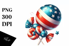 Watercolor Vintage Candy in USA Flag Product Image 1