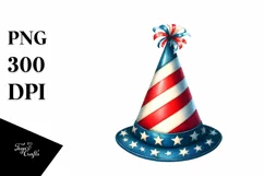 Watercolor Vintage Party Hat with USA Flag | Sublimation | Product Image 3