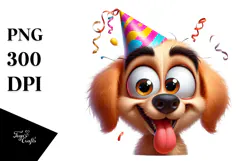 Goofy Cartoon Puppy PNG Product Image 1