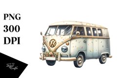 Vintage Van Confetti Sublimation Clipart Product Image 1