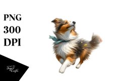 Dog Tumbling Spring Petals Wind Cute | Clipart Product Image 3