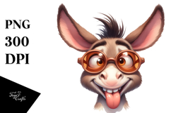 Goofy Donkey with Oversized Sunglasses PNG Product Image 1
