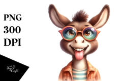 Sassy Cute Donkey, Balanced Negative Space PNG Product Image 1