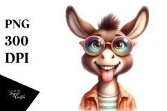 Sassy Cute Donkey, Balanced Negative Space PNG Product Image 1