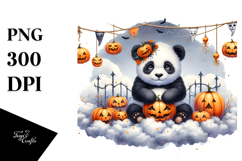 Halloween Panda Sitting on Cloud PNG Product Image 1