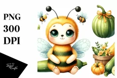 Cute Baby Bee Zucchini | Sublimation | Clipart Product Image 3