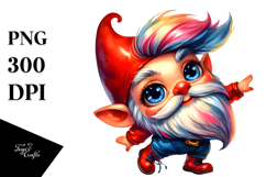 Dancing Gnome with Cool Retro Haircut PNG Product Image 1