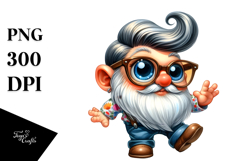 Dancing Gnome with Retro Haircut PNG Product Image 1