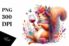 Funny Squirrel of Wine Clipart Product Image 3