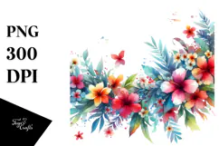 colorful hawayan flowers abstract | Clipart Product Image 1