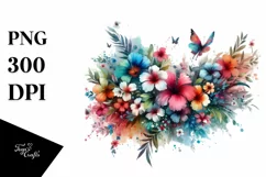 colorful hawayan flowers abstract | Clipart Product Image 1