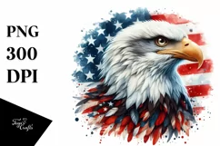 Detailed Watercolor Patriotic Bald Eagle | Sublimation | Product Image 1