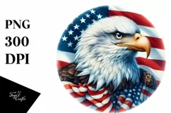Detailed Watercolor Patriotic Bald Eagle | Sublimation | Product Image 1