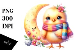 Baby Chicken with Spring Clothes, Colorful PNG Product Image 1