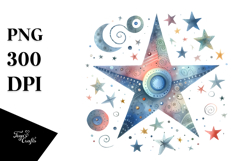 Whimsical Simple Colorful Star PNG Product Image 1