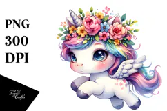 Cute Unicorn with Cool Haircut PNG Product Image 1