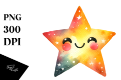 Whimsical Simple Colorful Star PNG Product Image 1