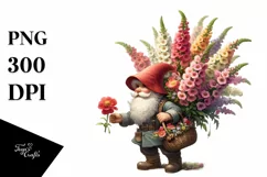 Detailed Gnome Snapdragon Bouquet Clipart Product Image 3