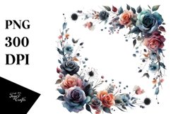 Colorful Horizontal Frame Black Roses | Sublimation | Product Image 3