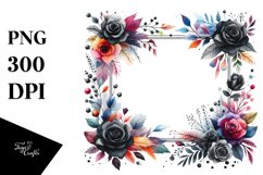 Colorful Horizontal Frame Black Roses | Sublimation | Product Image 3