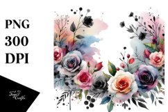 Colorful Horizontal Frame Black Roses | Sublimation | Product Image 3