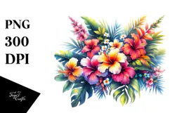 colorful hawayan flowers vibrant | Clipart Product Image 1