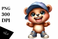 sBaby Bear with Big Eyes and Hat | Clipart Product Image 3