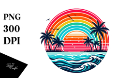 Retro Tropical Rainbow Sunset, 20 oz Tumbler Product Image 1