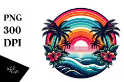 Retro Rainbow Sunset Clipart Tshirt, 20 oz Tumbler Product Image 1