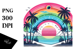 Retro Rainbow Sunset Clipart Tshirt, 20 oz Tumbler Product Image 1