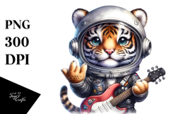 Cute Baby Tiger with Astronaut Helmet PNG Product Image 1