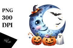 Funny Halloween Moon | Sublimation | Clipart Product Image 1